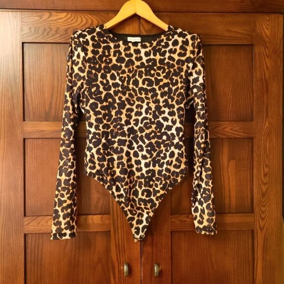 Good American Mesh Power Bodysuit in Bold Leopard Print MSRP $95 - Picture 2 of 10